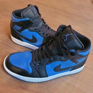 Nike Air Jordan 1 Mid Royal Black Blue White DQ8426-042 Shoes